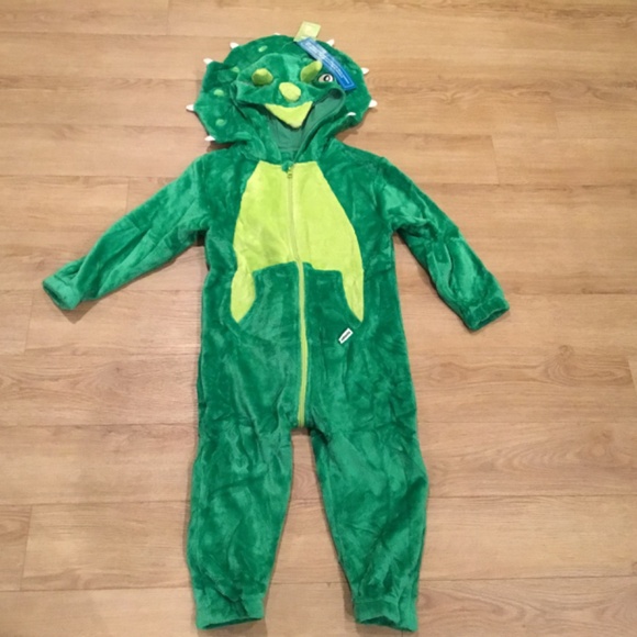 Kid’s Fleece Onesie Dinosaur Jumpsuit - Picture 3 of 6